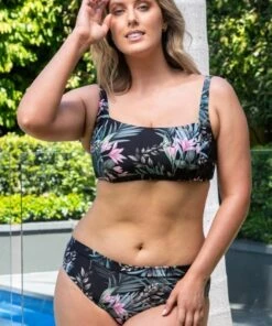 Sunseeker Sofia Midrise Band Pant Black -Cheap Swimweargalore Store sunskr square neck bralette and midrise band pant 2 jess 14