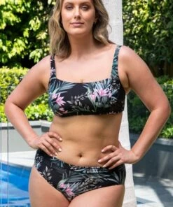 Sunseeker Sofia Midrise Band Pant Black -Cheap Swimweargalore Store sunskr square neck bralette and midrise band pant 3 jess 14