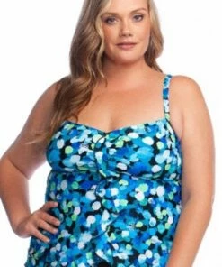 Maxine Dots A Lot Ruffle Tankini Separate Emerald