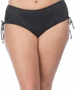 24th & Ocean Solid Adjustable High Waist Pant (18-24) Black -Cheap Swimweargalore Store tf6l495w blk a 1