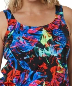 T.H.E. Swimwear Neon Lights D/DD Cup Tankini Separate Black/Red -Cheap Swimweargalore Store the1623755.925 t.h.e. swimwear neon lights d d dd cup blouson tankini 3