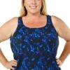 T.H.E. Swimwear Star Connection Tankini Separate Black/Blue