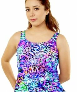 T.H.E. Swimwear Caribbean Cruise Tankini Separate Blue/Pink