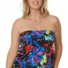 T.H.E. Swimwear Neon Lights Bandeau Tankini Separate Black/Red