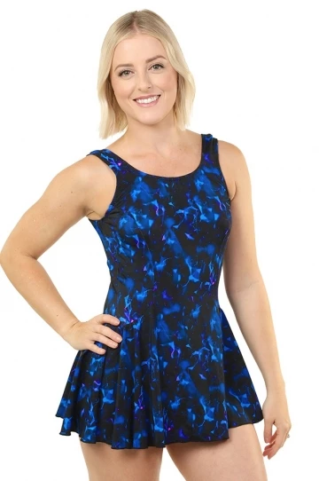 T.H.E. Swimwear Star Connection Swim Dress Black/Blue 1 T.H.E. Swimwear Star Connection Swim Dress Black/Blue