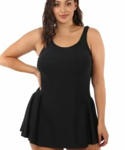 T.H.E. Swimwear Swim Dress + Black