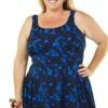 T.H.E. Swimwear Star Connection Swim Dress + Black/Blue
