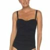 Togs Swimwear Togs Twist Bandeau One Piece Black