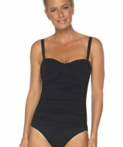 Togs Swimwear Togs Twist Bandeau One Piece Black