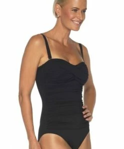 Togs Swimwear Togs Twist Bandeau One Piece Black -Cheap Swimweargalore Store tog1001012.001 togstwist bandeau op3