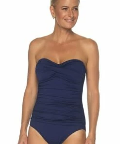 Togs Swimwear Togs Twist Bandeau One Piece Navy -Cheap Swimweargalore Store tog1001022.440 togstwist bandeau op2