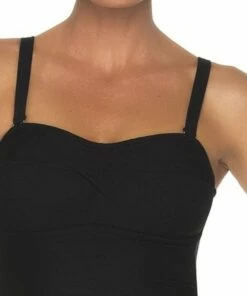 Togs Swimwear Textured Bandeau One Piece Black -Cheap Swimweargalore Store tog1001156.001 texturedbandeau op2