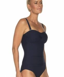 Togs Swimwear Textured Bandeau One Piece Navy -Cheap Swimweargalore Store tog1001166.440 texturedbandeau op3 1
