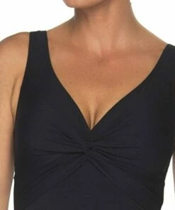 Togs Swimwear Twist Front One Piece Black -Cheap Swimweargalore Store tog1012012.001 twistfront op3