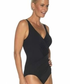 Togs Swimwear Cross Over One Piece Black -Cheap Swimweargalore Store tog1015012.001 crossover op1