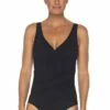 Togs Swimwear Cross Over One Piece Black