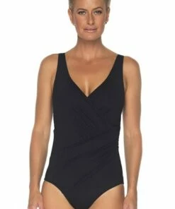 Togs Swimwear Cross Over One Piece Black
