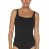 Togs Swimwear Square Neck One Piece Black