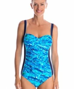 Togs Swimwear Sea Opal Ruched One Piece Green/Blue
