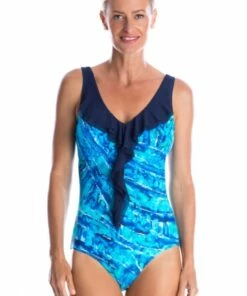 Togs Swimwear Sea Opal Frill One Piece Green/Blue