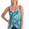 Togs Swimwear Paua Overlay Bandeau One Piece Blue/Aqua