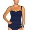 Togs Swimwear Twist Bandeau One Piece Navy