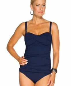 Togs Swimwear Twist Bandeau One Piece Navy