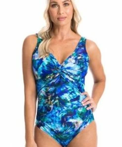Togs Swimwear Fairy Garden Twist Front One Piece Blue