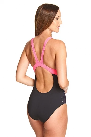 Zoggs Aria Speedback One Piece Black/Pink 2 Zoggs Aria Speedback One Piece Black/Pink - Image 2