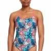 Zoggs Sea Scape Sprintback One Piece Navy/Coral
