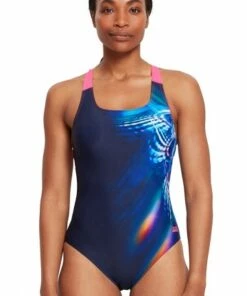 Zoggs Hybrid Speedback One Piece Navy/Pink
