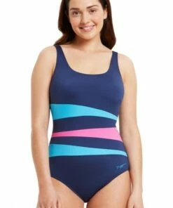 Zoggs Sumatra Scoopback One Piece Black/Pink -Cheap Swimweargalore Store zog462357.947 zoggs sumatra scoopback one piece