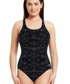 Zoggs Warrego Powerback One Piece Black/White